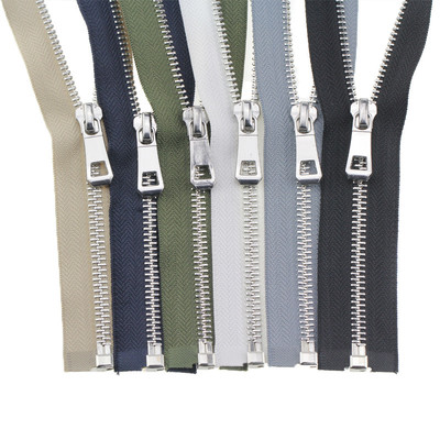 5號金屬拉鏈開口衣服外套羽絨服皮衣黑白色銅拉鏈開尾拉鎖頭配件